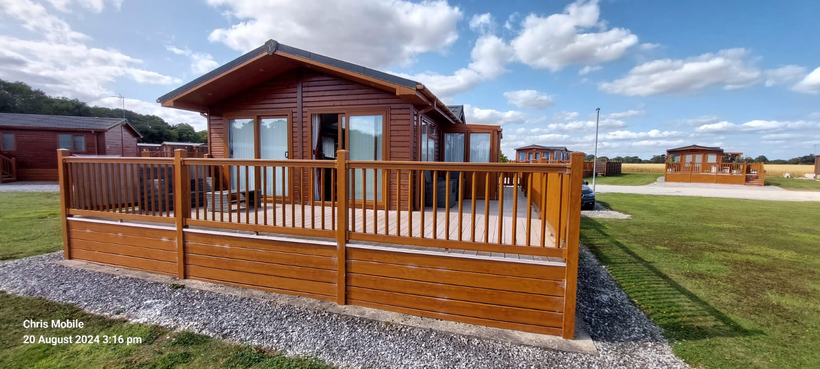 Static caravan exterior Yorkshire