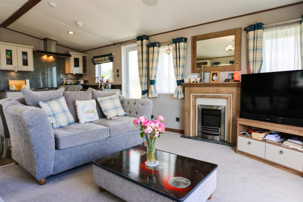 Decking area of private sale lodge in Eastbourne