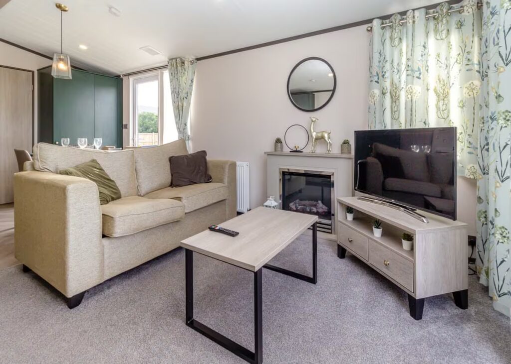 Pre-loved Victory Riverwood interior – static holiday home for sale