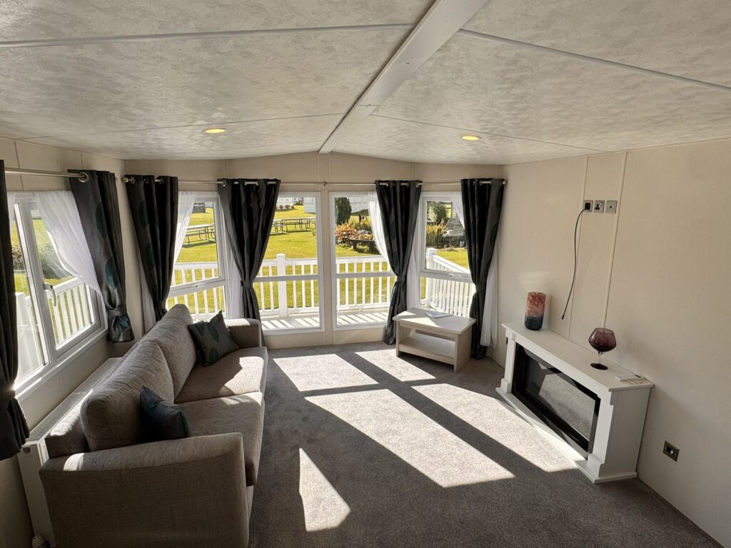 Brand New Delta Danbury 38 X 12 2 Bedroom Holiday Home in Hexham Northumberland open plan lounge interior