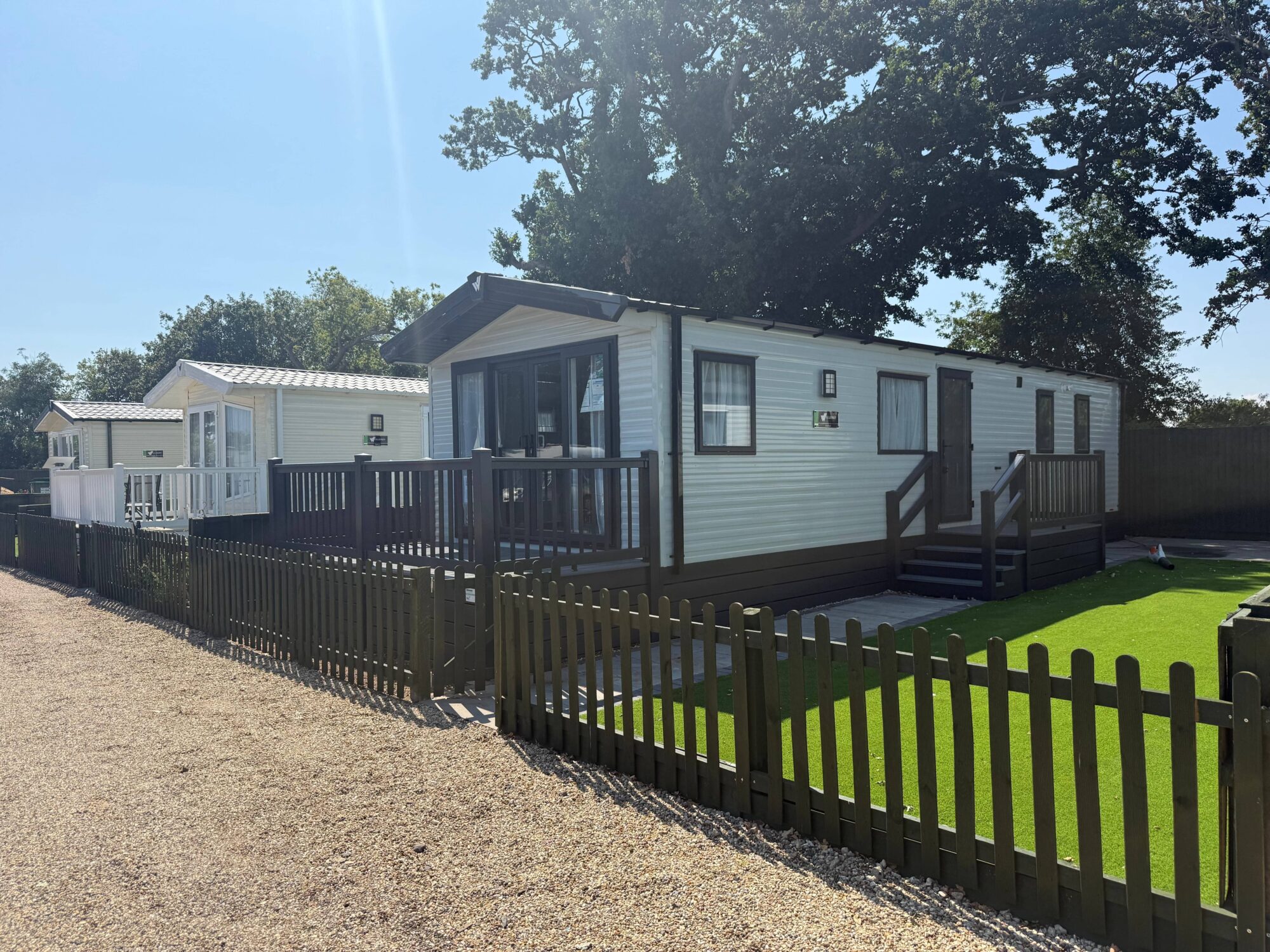 Static caravan holiday home holiday home for sale at a UK holiday park – exterior view – ref CAR0057749