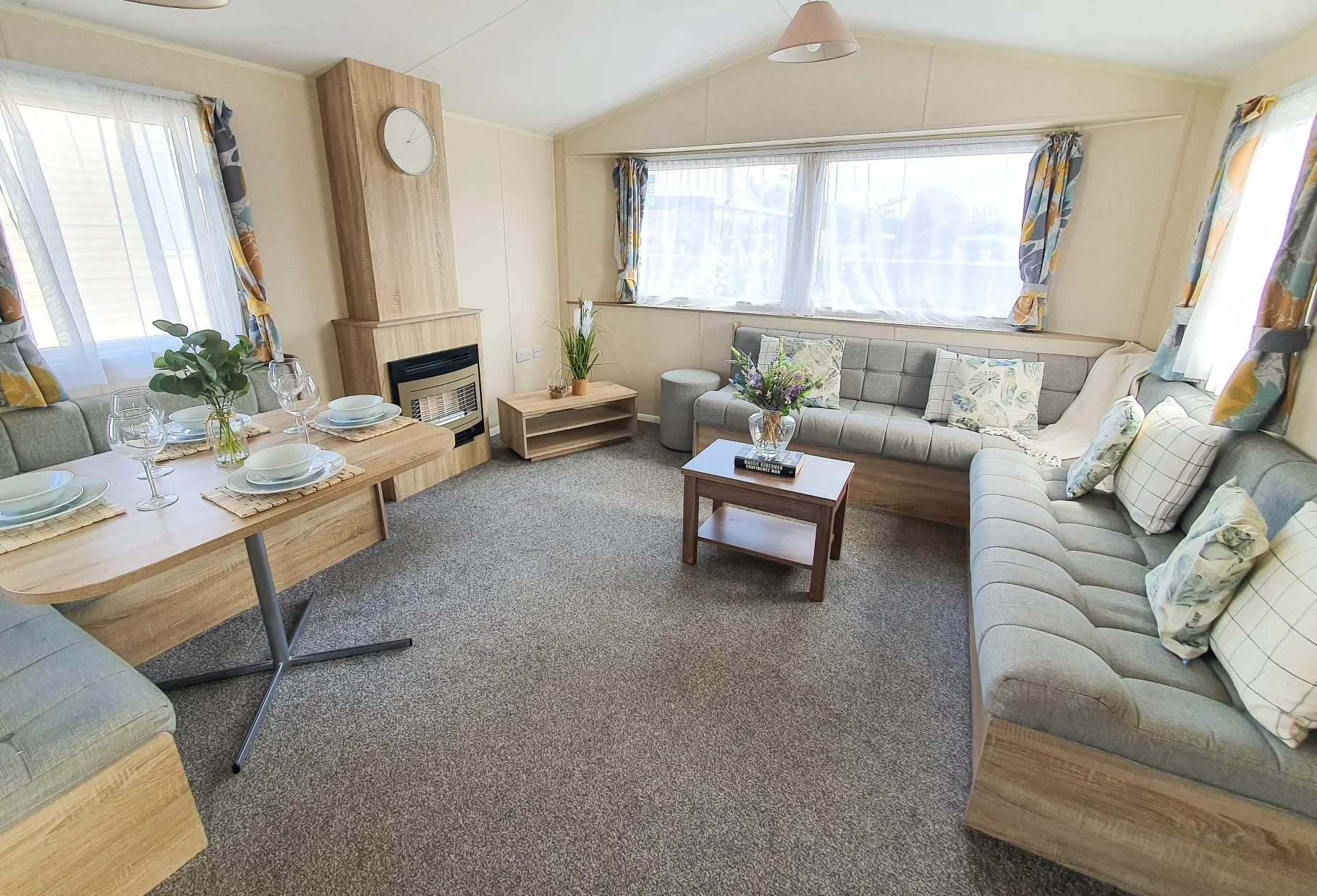 Static caravan lounge in Exmouth