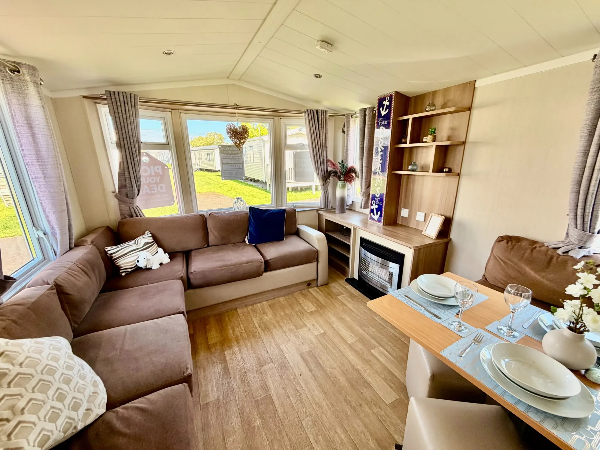 2015 Swift Loire holiday home for sale at a UK holiday park – exterior view