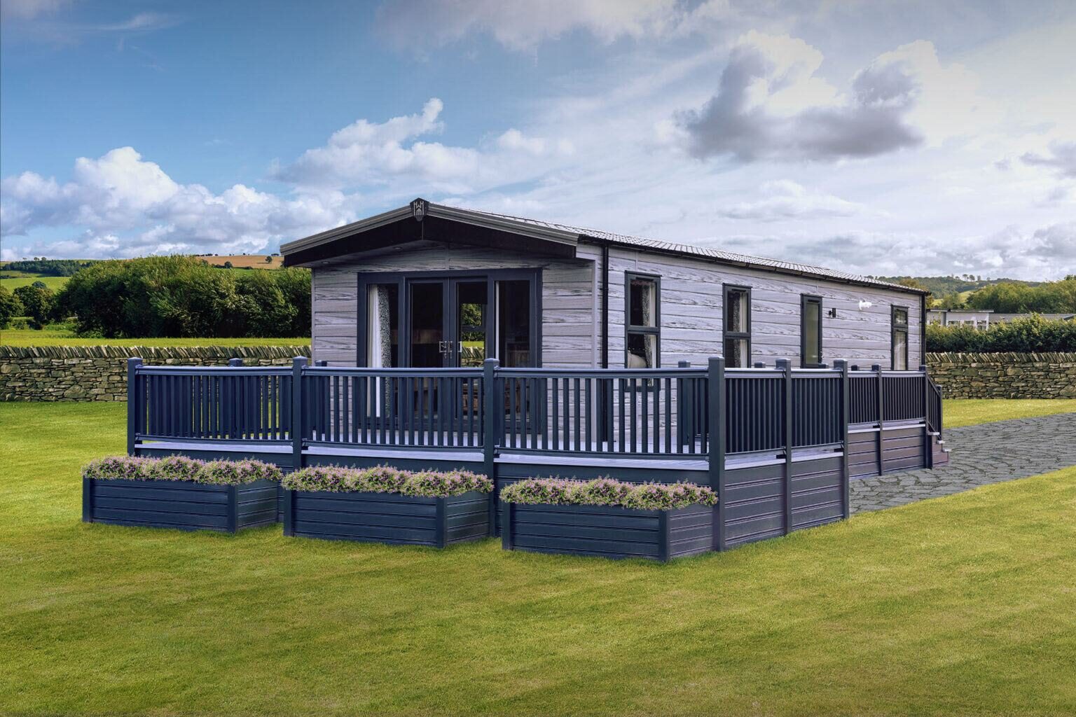 Static caravan holiday home for sale in Newtown – exterior view